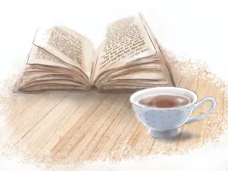 Book and tea